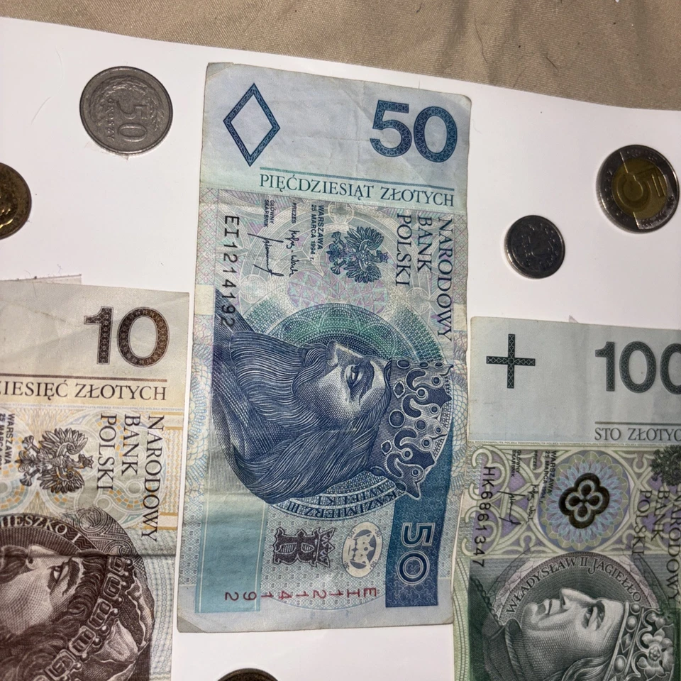 Juego de billetes de zloty de 10 a 100 monedas del Banco Nacional de Polonia 1994 Foto 3 de 4