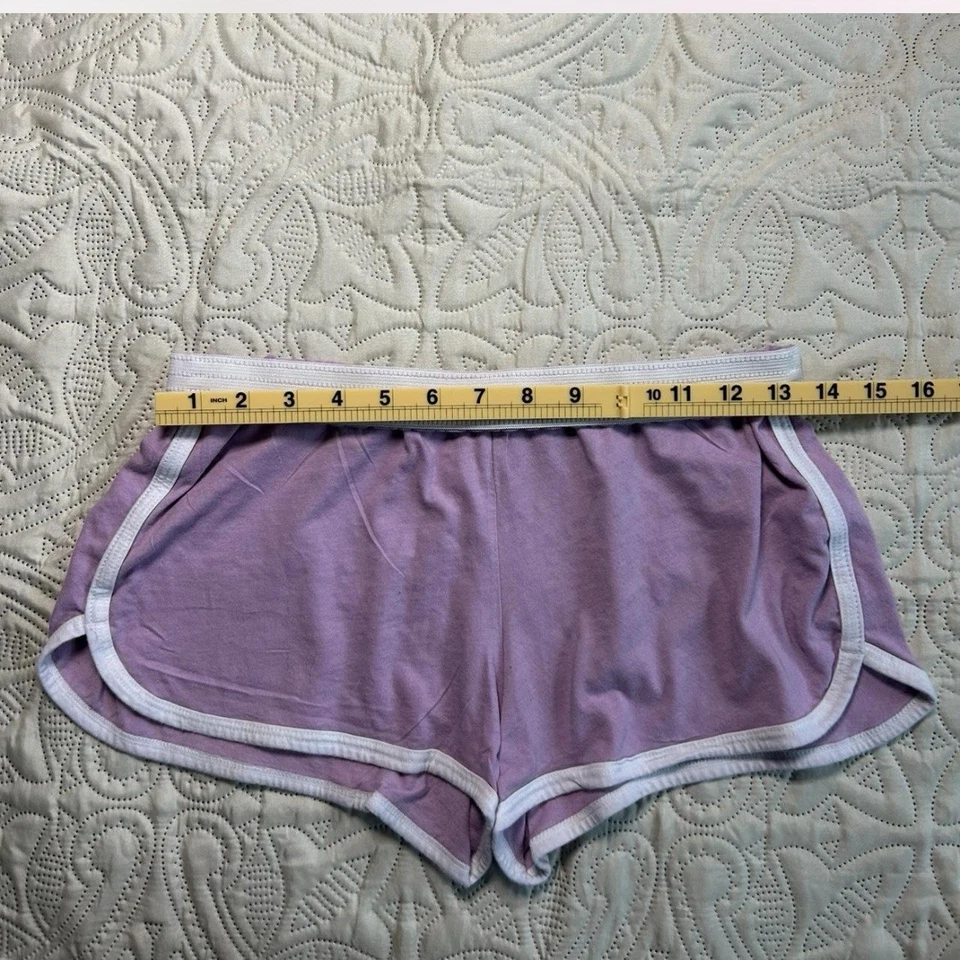 Mini Pantalones Cortos Micro Mimados Tiro Bajo M Púrpura Rayas Caliente Pantalones Y2K Botín Atlético Foto 4 de 4