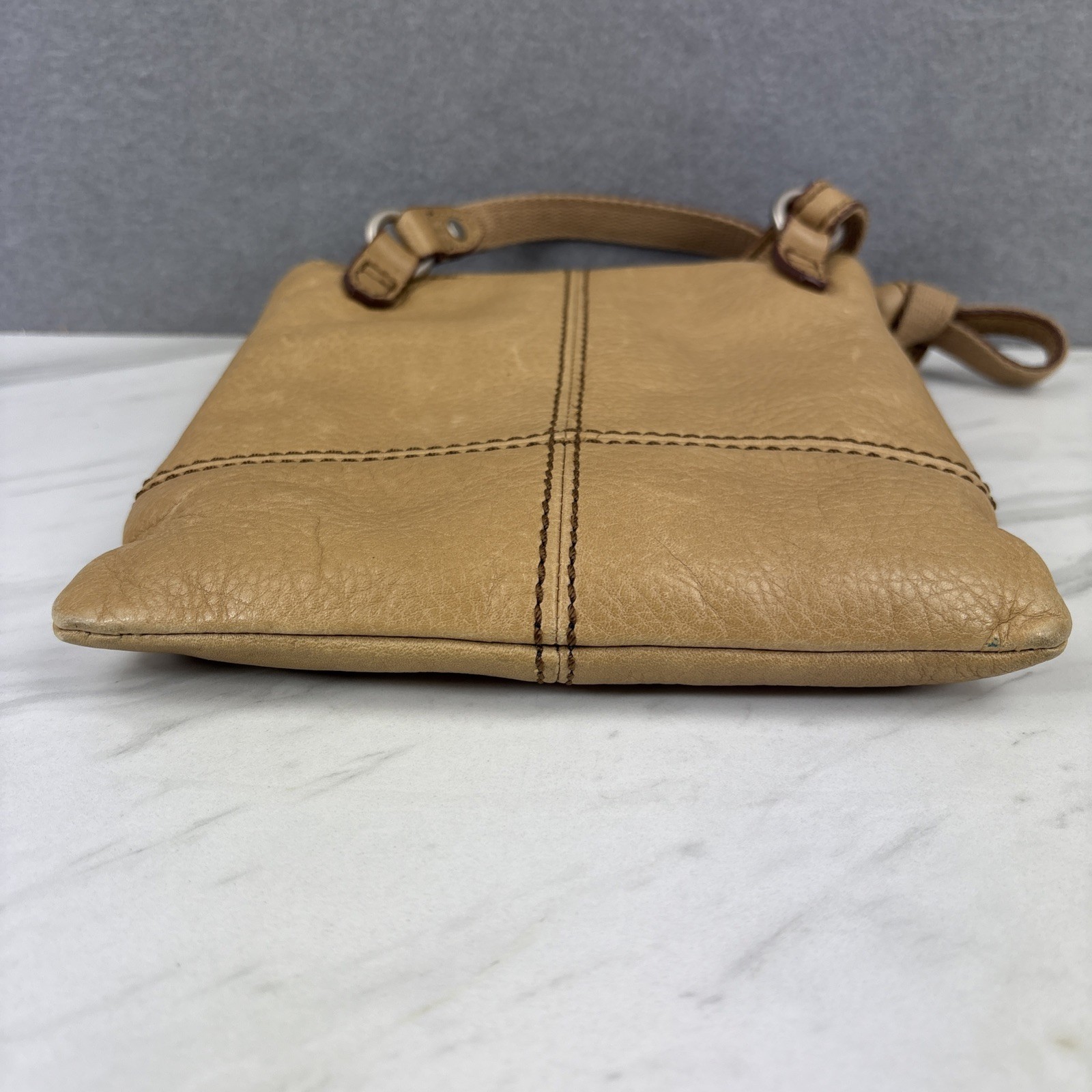 Fossil Maddox Patchwork Colorblock Lt Tan Leather… - image 8