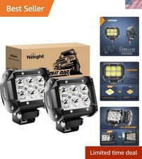 Led Pods 2Pcs 18W 1260LM Spot Off Road Lights Super Bright Driving Fog Boat L...