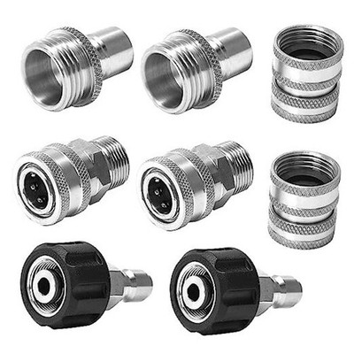  Ultimate Pressure Washer Adapter Set Quick Disconnect Kit, M22 Stainless Steel