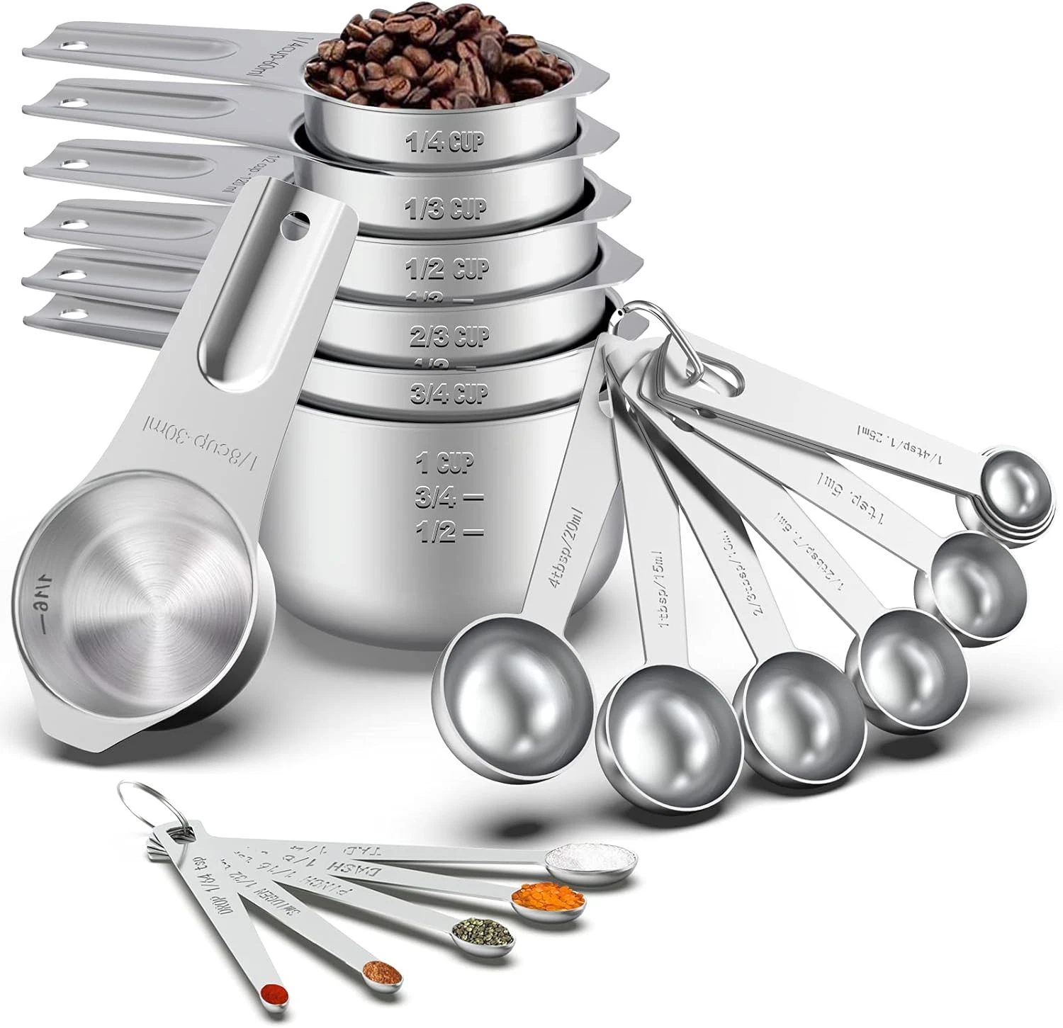 21 Piece Stainless Steel Measuring Cups And Spoons Set With Engraved Markings
Opens in a new window