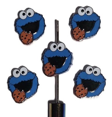 5 Pc Cookie Monster - Acrylic Focal Beads - For Beadable Pens & Jewelry Crafts