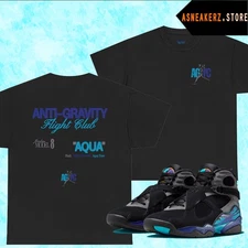 2-Sided Printing Shirt To Match AJ 8 Aqua 2025 Sneaker Matching Tee AGFC T-Shirt