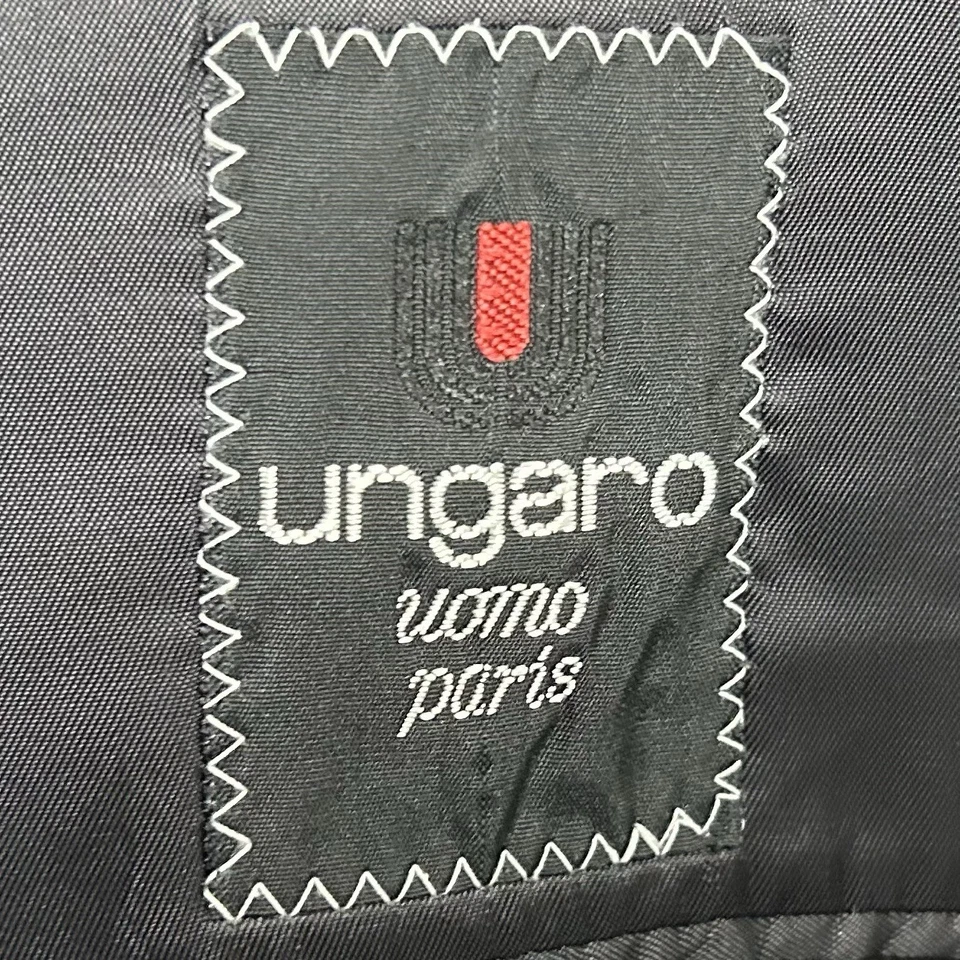 Спортивное пальто Ungaro 46L 100% шерсть полностью черное на двух пуговицах полностью на подкладке сделано в США - Изображение 3 из 4
