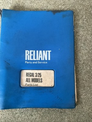 Reliant Regal 3/25 Originalteile Buch Handbuch