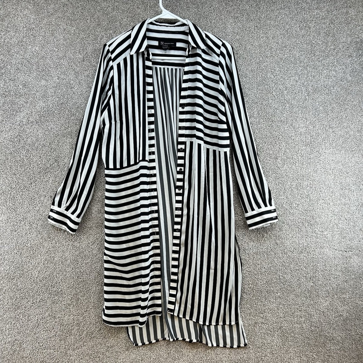 INC International Concepts Women's Button Up Dress Shirt Size Small White Black