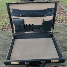 Genuine COACH Black Leather Hard Sided Combination Business Briefcase 4.5"