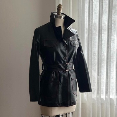 vintage leather trench coat by Nina Joseph Creations of Melbourne