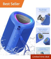 15W Waterproof Bluetooth Speaker with Dynamic Light Show for Outdoor Adventures