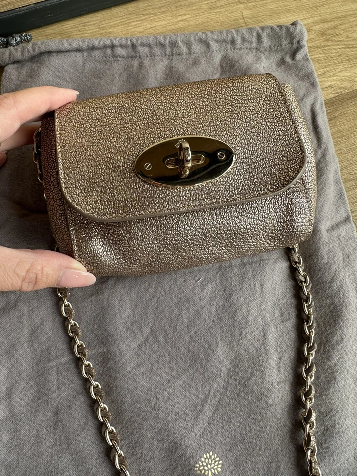 Mulberry Metallic Mushroom Mini Lily gold hardware dustbag included, photo 3 of 5