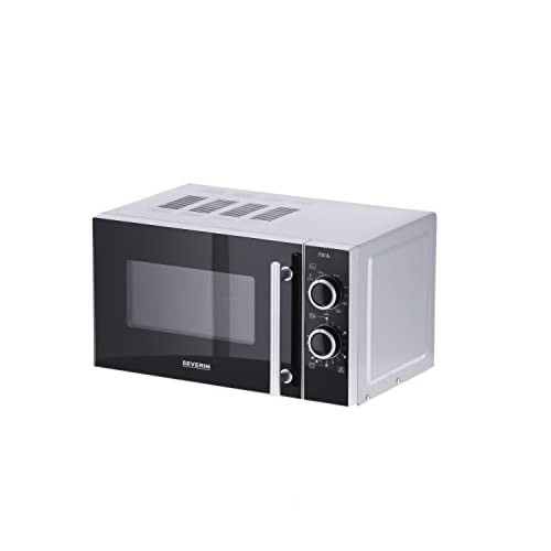 SEVERIN MW 7781 Magnetron, 2-in-1 Met Grill, 700 W, 900 W Grill, 9 Automatische Programma's, Grillrooster en Draaiplateau, Zwart/Roestvrij Staal