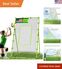 Large Volleyball Rebounder Net - 7x4 ft, Green