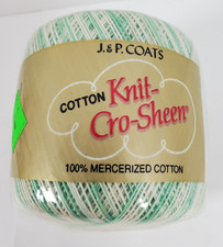 J P Coats Knit-Cro-Sheen A64 Crochet Thread Shaded Greens 21 150 Yards