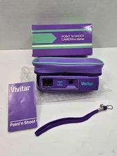 Vintage Avon Point 'N Shoot FILM Camera By Vivitar 1987 Purple/Teal- New