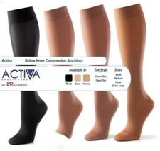 Activa Class 2 B/Knee Compression Support Stockings Open or Closed Toe 18-24mmHg