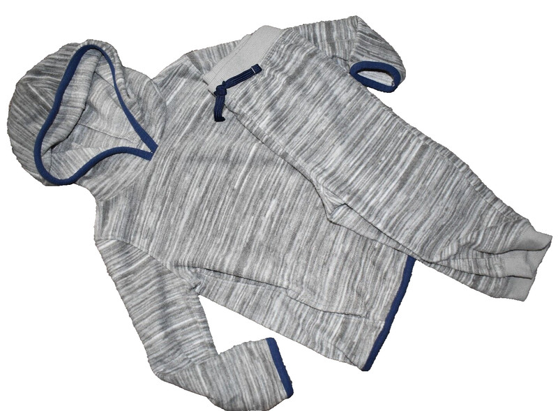 E6 Boys 24M Jumping Beans Gray Hoodie Hooded Fleece Sweatshirt & Pants Sweatsuit