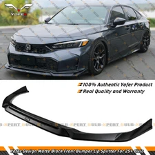 For 2025-26 Honda Civic 11th Gen Yofer Matte Black Front Bumper Lip Splitter Kit