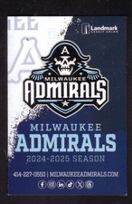 2024-25 Milwaukee Admirals Pocket Schedule Aurora Health Care AHL Predators