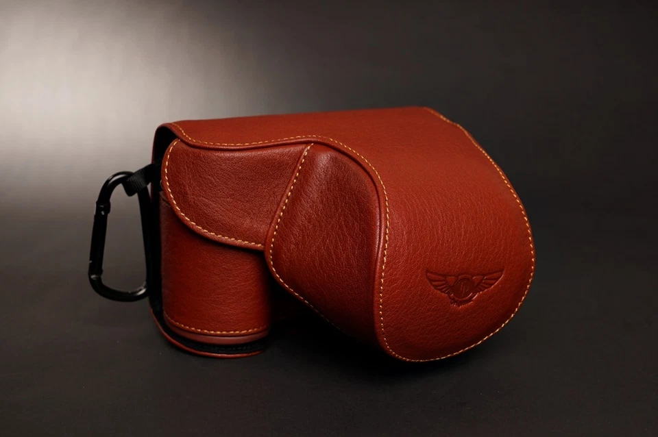 Funda completa de cuero genuino para cámara para lente Samsung NX500 16-50 Foto 2 de 4