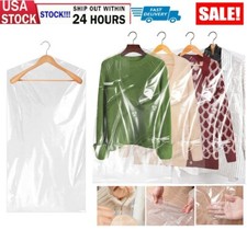 30  Clear Suit Cover Dust-proof Hanging Garment Storage Bag Dress Clothes Coat