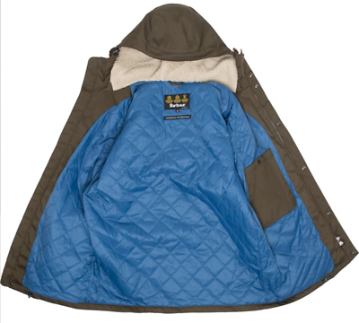 Barbour Men's Dark Olive Green Northway Waterproof Hooded Full Zip