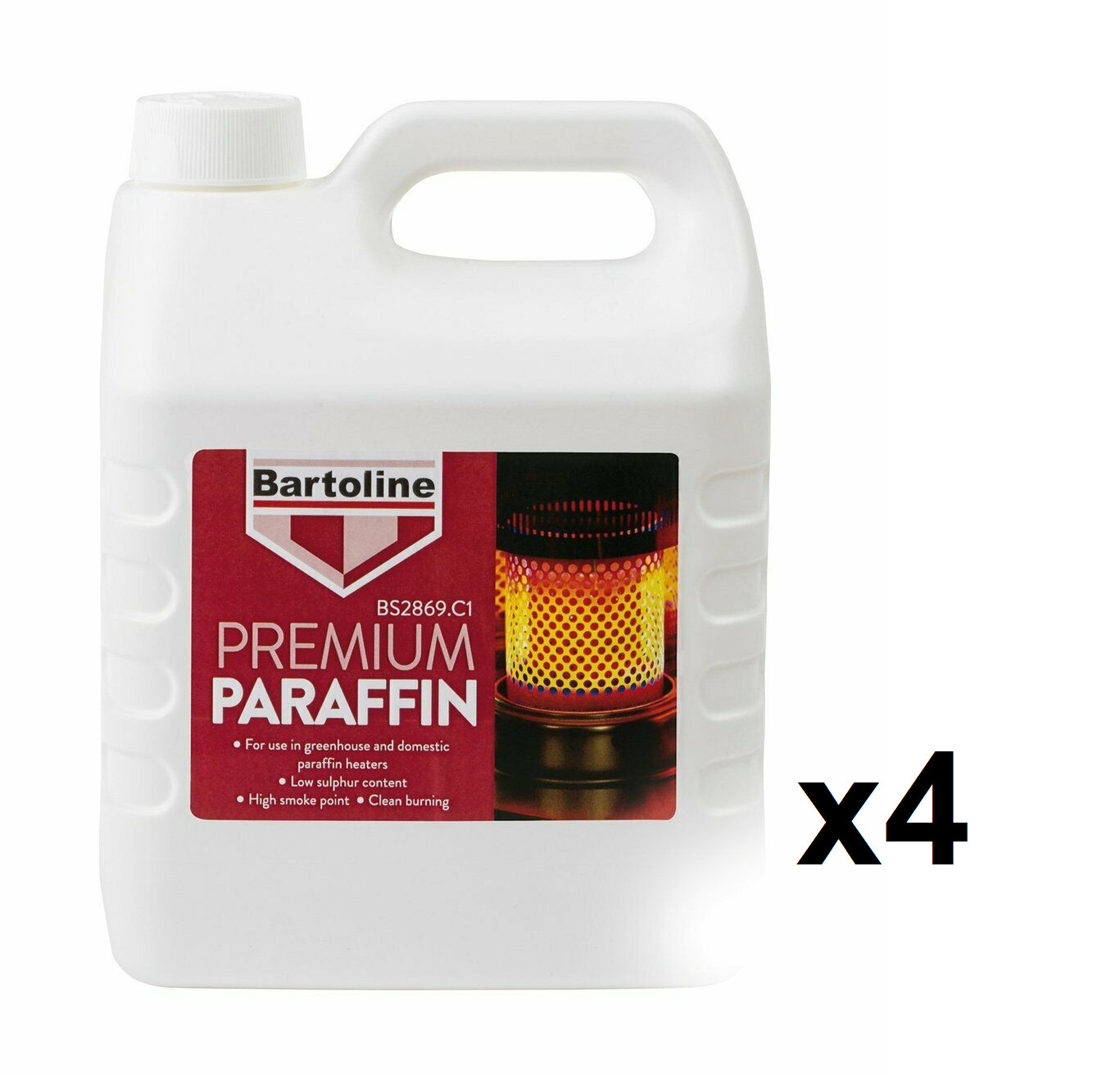 Bartoline Premium Grade Paraffin - 4 x 4 Litre (16 Litres)