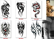 6 X MenTemporary Tattoos Body Arm Tattoo Sticker Half Sleeve Fake Waterproof