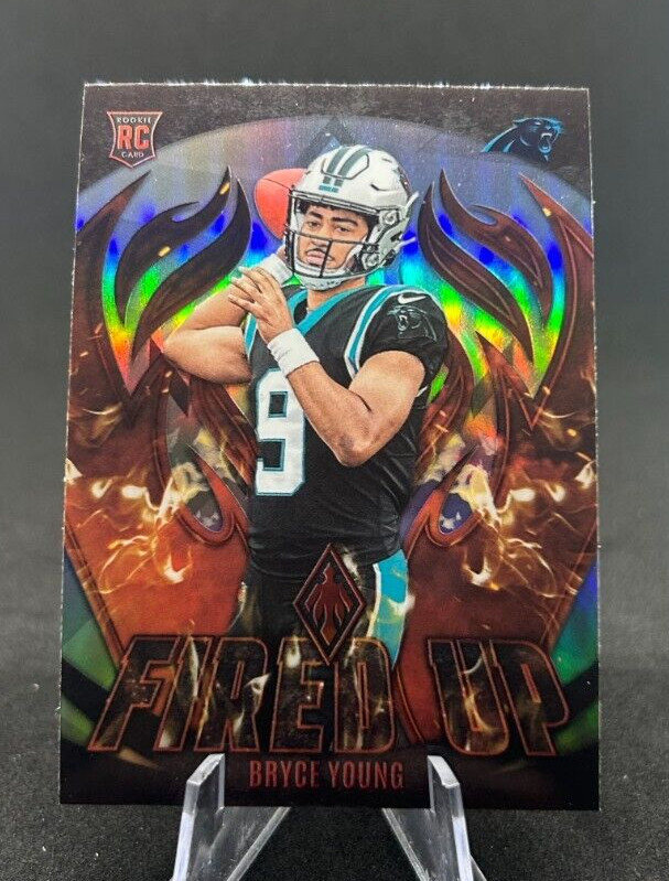 Bryce Young 2023 NFL Panini Phoenix Silver Fired Up Rookie Insert RC Panthers
