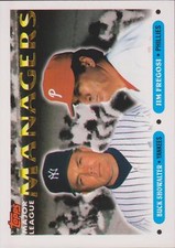 Buck Showalter / Jim Fregosi MGR 1993  Topps # 510 New York Yankees Phillies