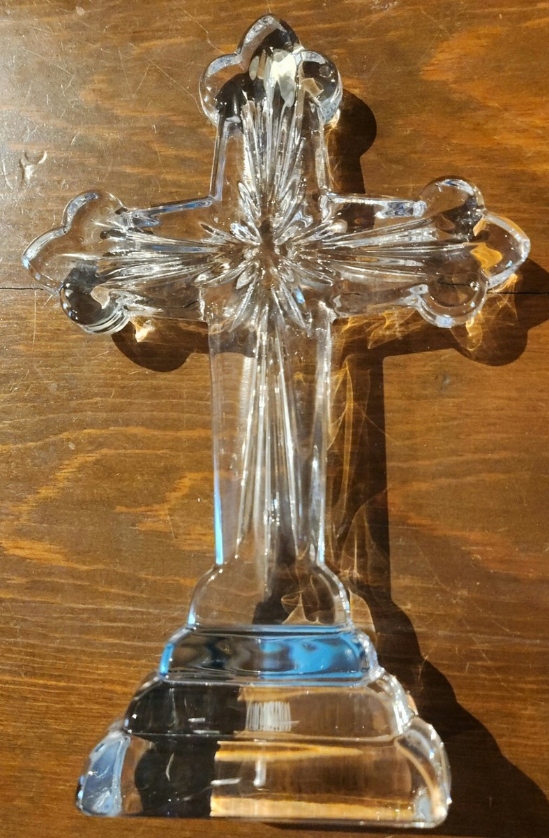 Standing Glass Cross 24% Lead Waterford Crystal Religiuos 10
