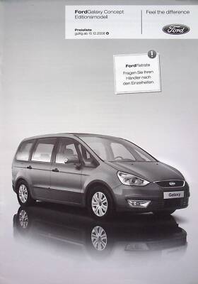 254165) Ford Galaxy Concept - Preisliste & Extras - Prospekt 12/2008