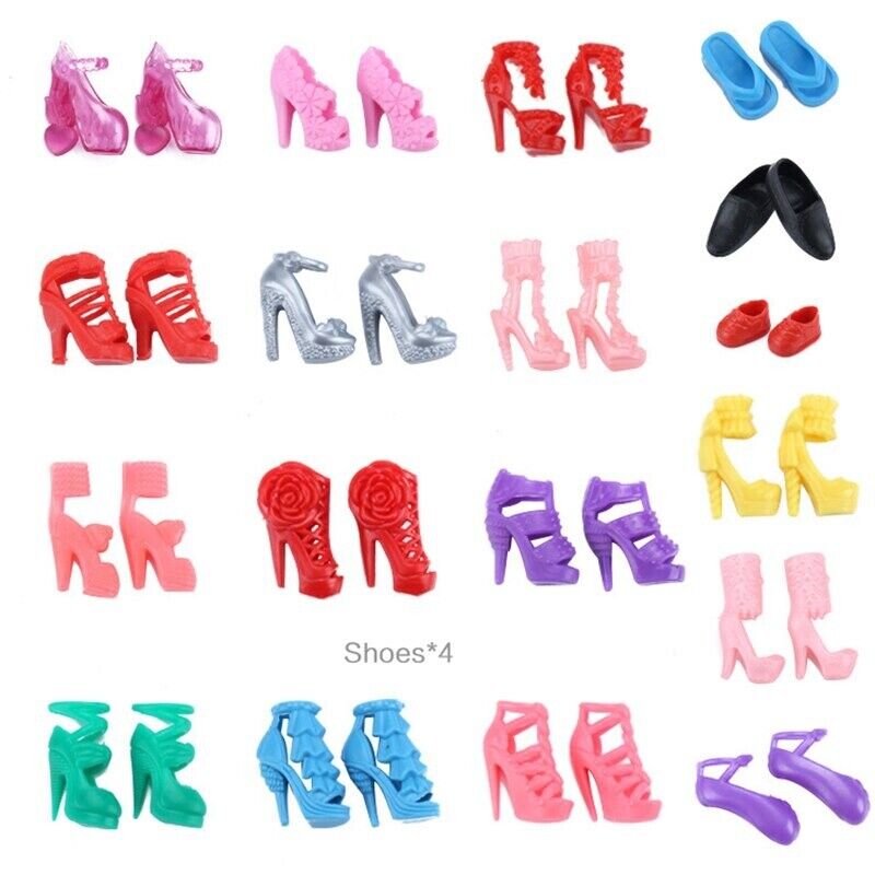 85pcs/set Barbie Doll Vestidos Shoesjewellery Roupas Acessórios Vestir-se  Jogo