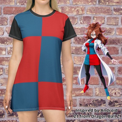 Android 21 T Shirt Dress Women 90s Anime Clothing Manga Tee