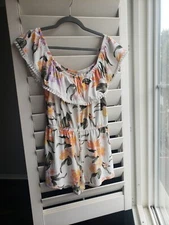 NWT Derek And Heart White Tropical Romper Size M