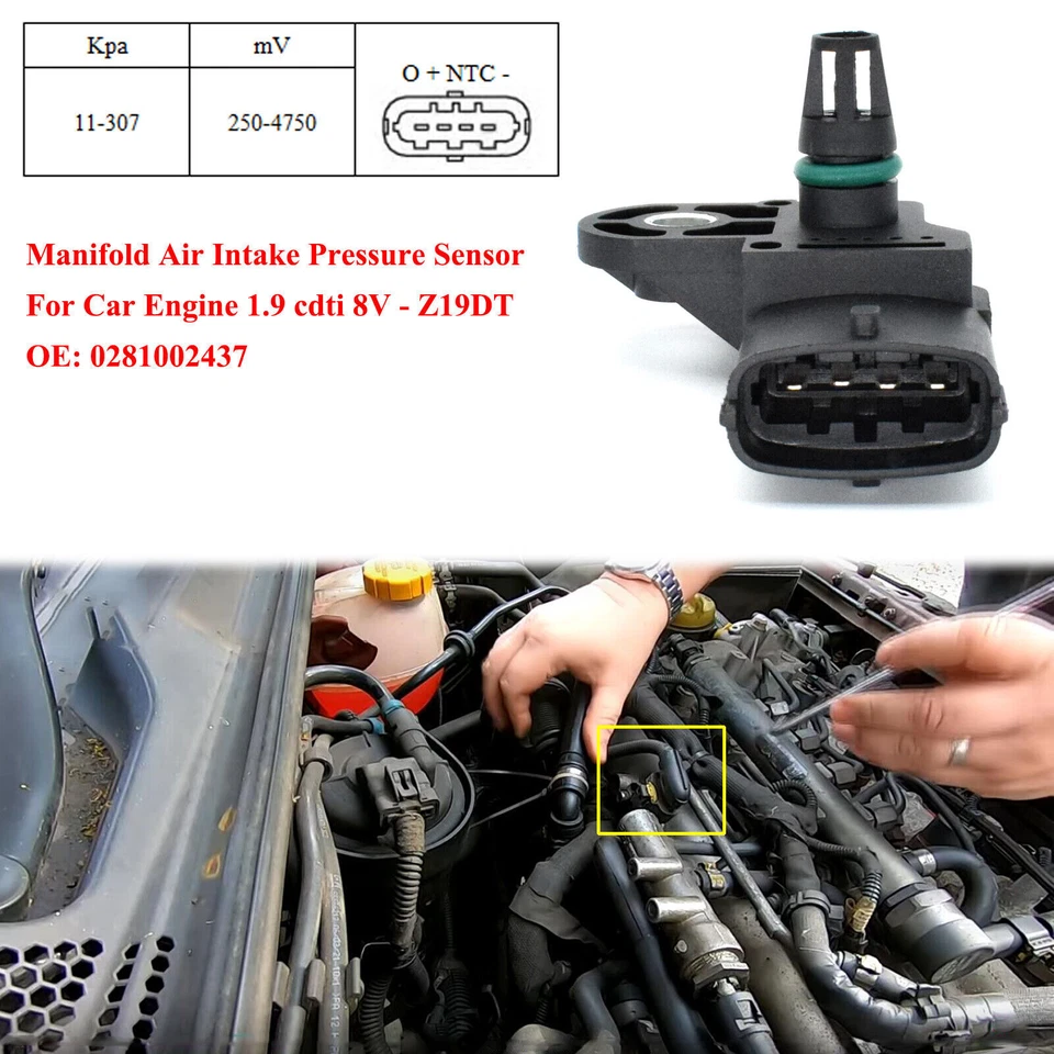 Manifold Absolute Pressure 0281002437 FOR Alfa Romeo 156 2004-2006 1.9 16V - image 2 of 4