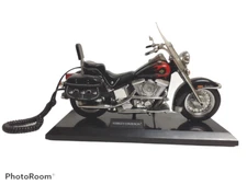 VTG Harley-Davidson Telemania Heritage Softail Landline Telephone Phone Flames.
