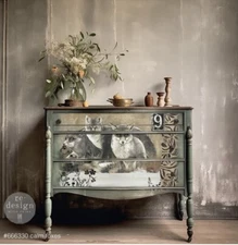 New! Redesign With Prima "Calm Foxes" A1 Decoupage Fiber Paper, XL Tissue Paper 