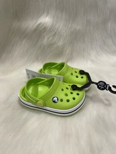 NEW Crocs Kids Crocband Clog Red Grey Stripe Size C4 NWT
