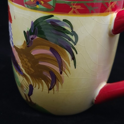 Oneida Rooster Mug by Sally Eckman glass crackle Style Fairweather Friends #T3 - Picture 6 of 7