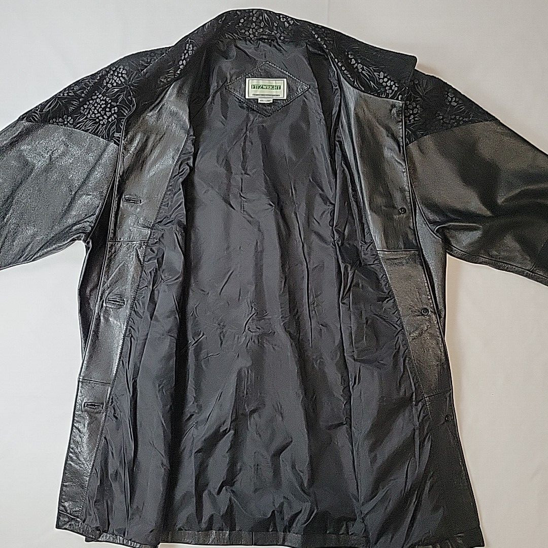 Fitz Wright Floral Embossed Leather Button Coat W… - image 11