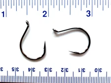 100 Gerry's Tackle Black Wacky Worm Wide Gap Octopus Fish Hooks size 1