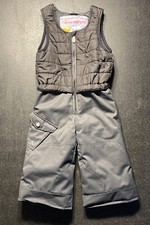 Obermeyer Kids Unisex Size 2 Snowsuit I Grow Gray Black Zip Up Snow Suit Warm