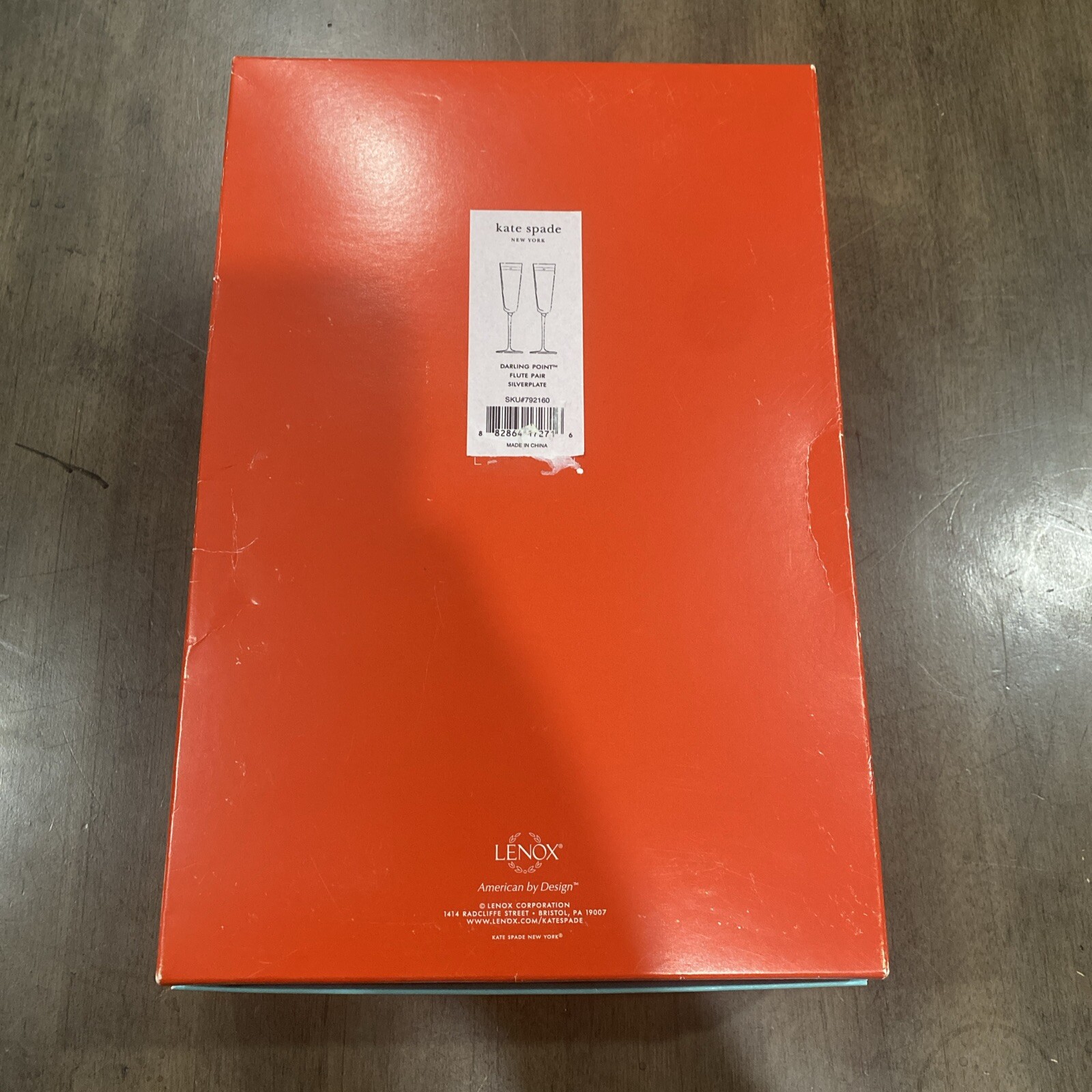 Kate Spade Darling Point "Mr. & "Mrs." Champagne Flutes Pair Lenox With