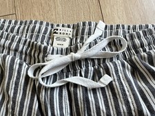 Billabong Medium Beige  Black Striped Pants Comfy Beach Stretch Waist Cotton
