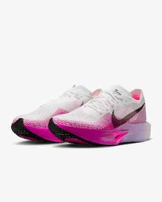 Nike ZoomX Vaporfly 3 Next% Road Racing Shoes - White/ Vivid Grape