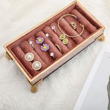 Vintage Velvet Slots Ring Holder for Jewelry Organizer, Ring Display Stand fo...