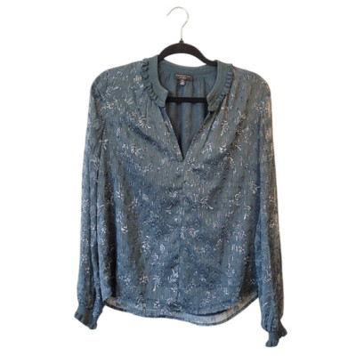 Current Air Dark Hunter Green Sparkle Blouse