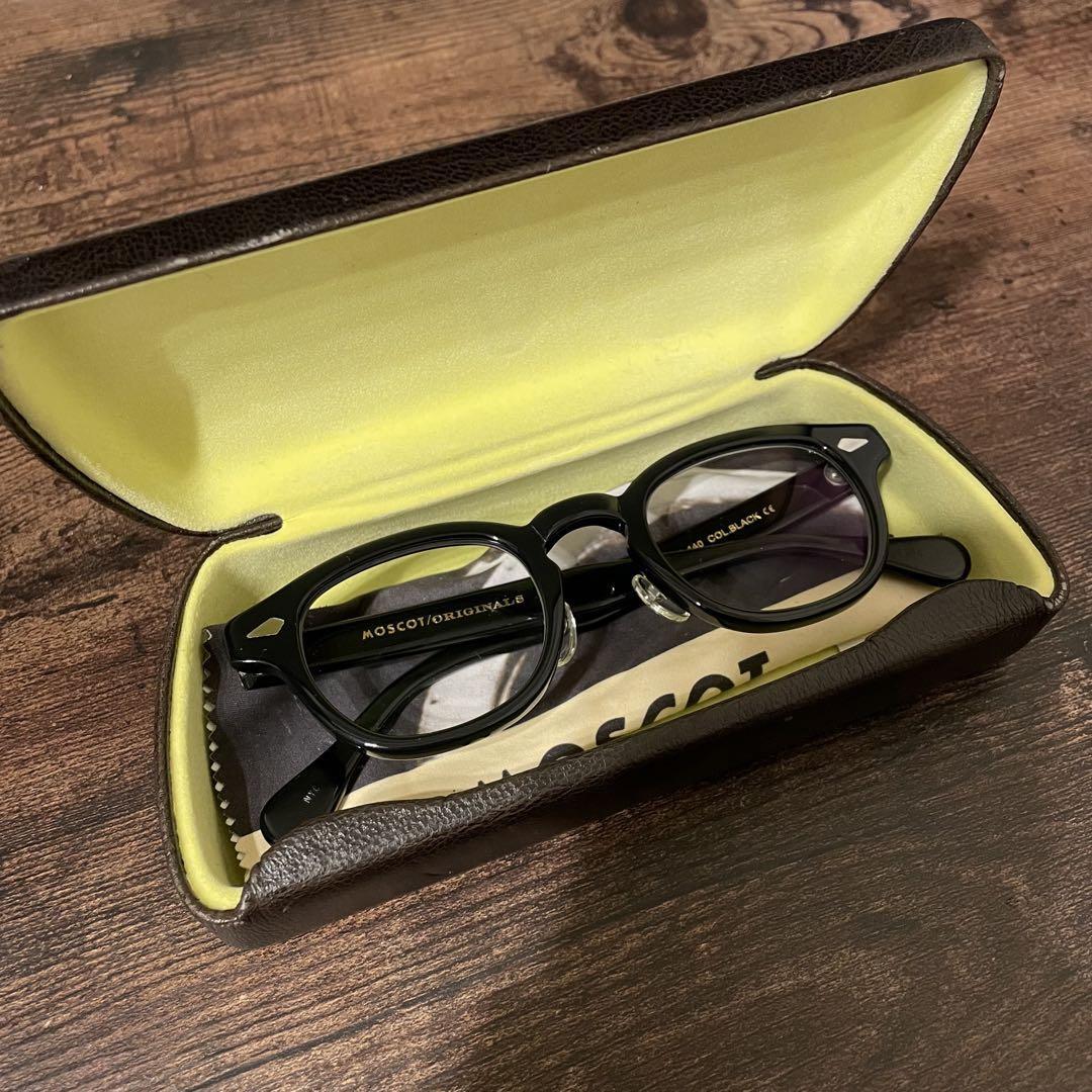 MOSCOT LEMTOSH 44 24-140 SUNGLASSES BLACK FRAME UV CUT CLEAR