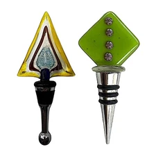 LSARTS handblown glass bottle stopper (set of 2)